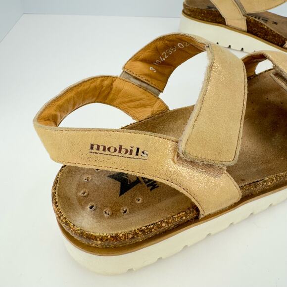 Mephisto Agave Metallic Mobils Nubuck Leather Hook & Loop Sandals Sz 36 (6) - Picture 5 of 12